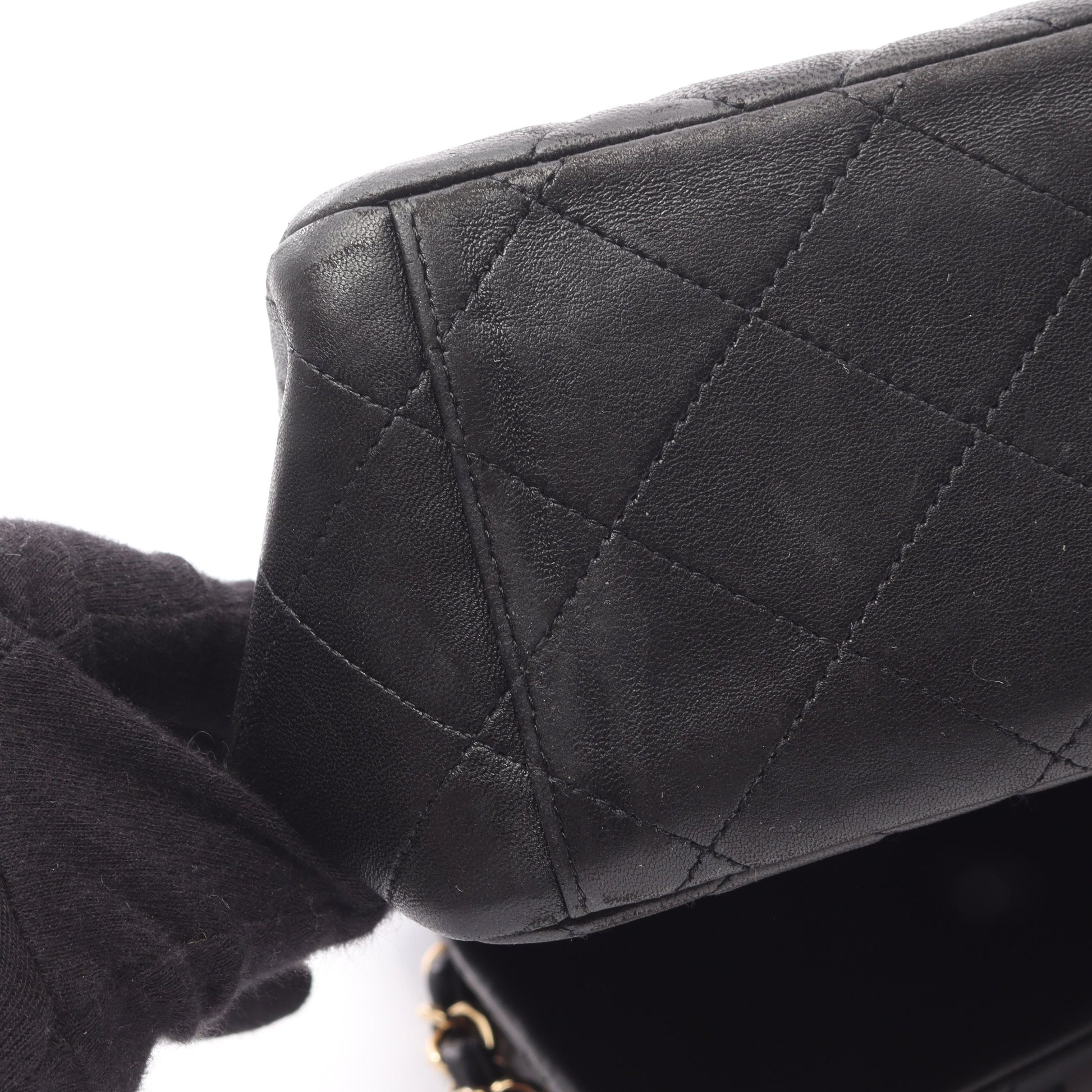 デカマトラッセ 30 シングルフラップ Wチェーンショルダーバッグ ラムスキン ブラック ゴールド金具 シャネル バッグ CHANEL