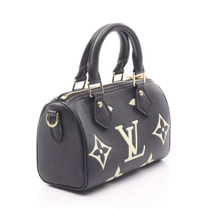 ナノスピーディ バイカラーモノグラムアンプラント ハンドバッグ レザー ブラック ベージュ 2WAY ルイヴィトン バッグ LOUIS VUITTON