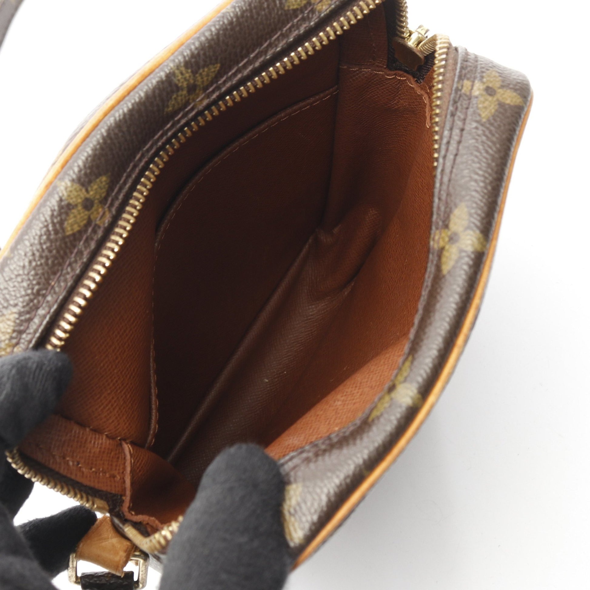 ダヌーブ モノグラム ショルダーバッグ PVC レザー ブラウン ルイヴィトン バッグ LOUIS VUITTON