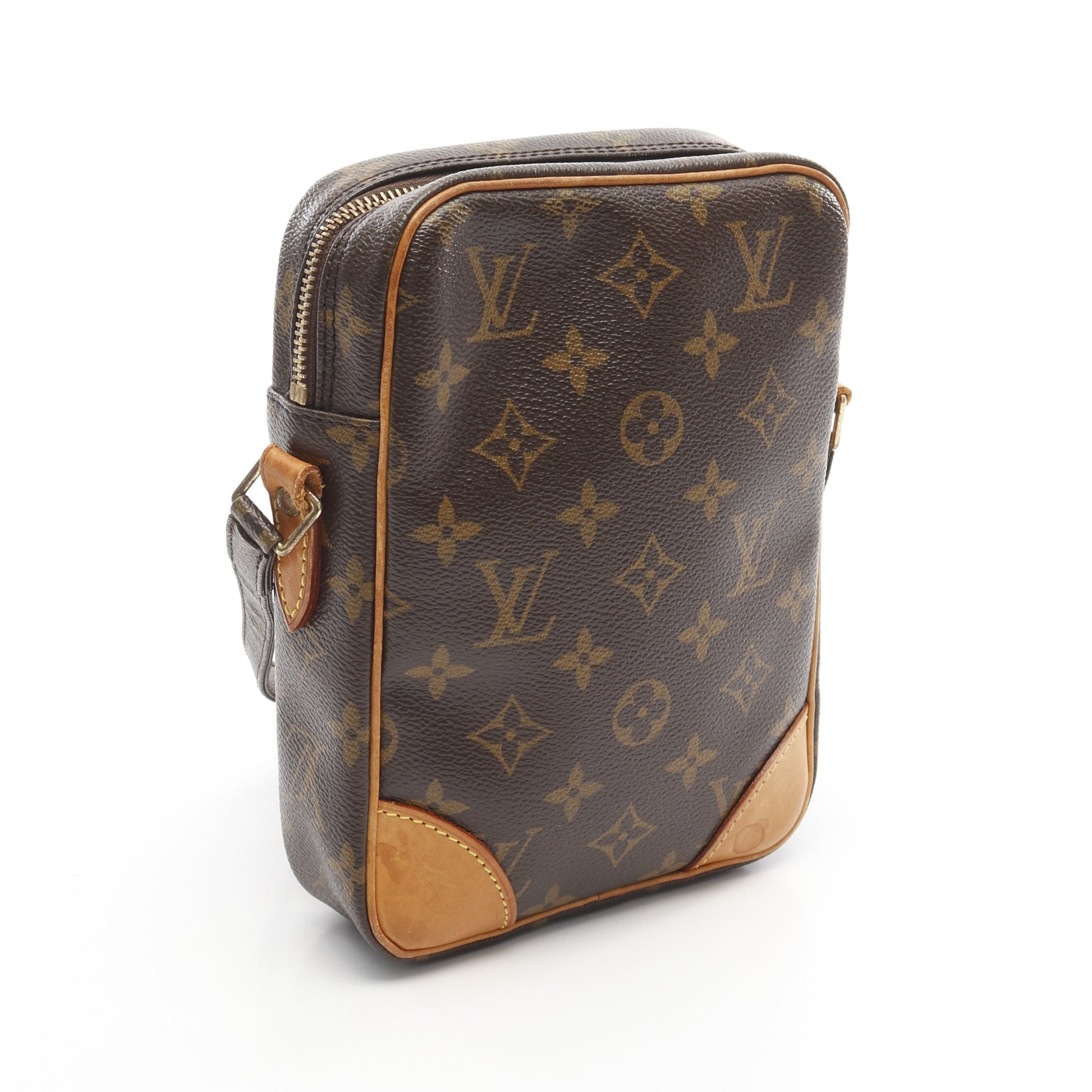ダヌーブ モノグラム ショルダーバッグ PVC レザー ブラウン ルイヴィトン バッグ LOUIS VUITTON