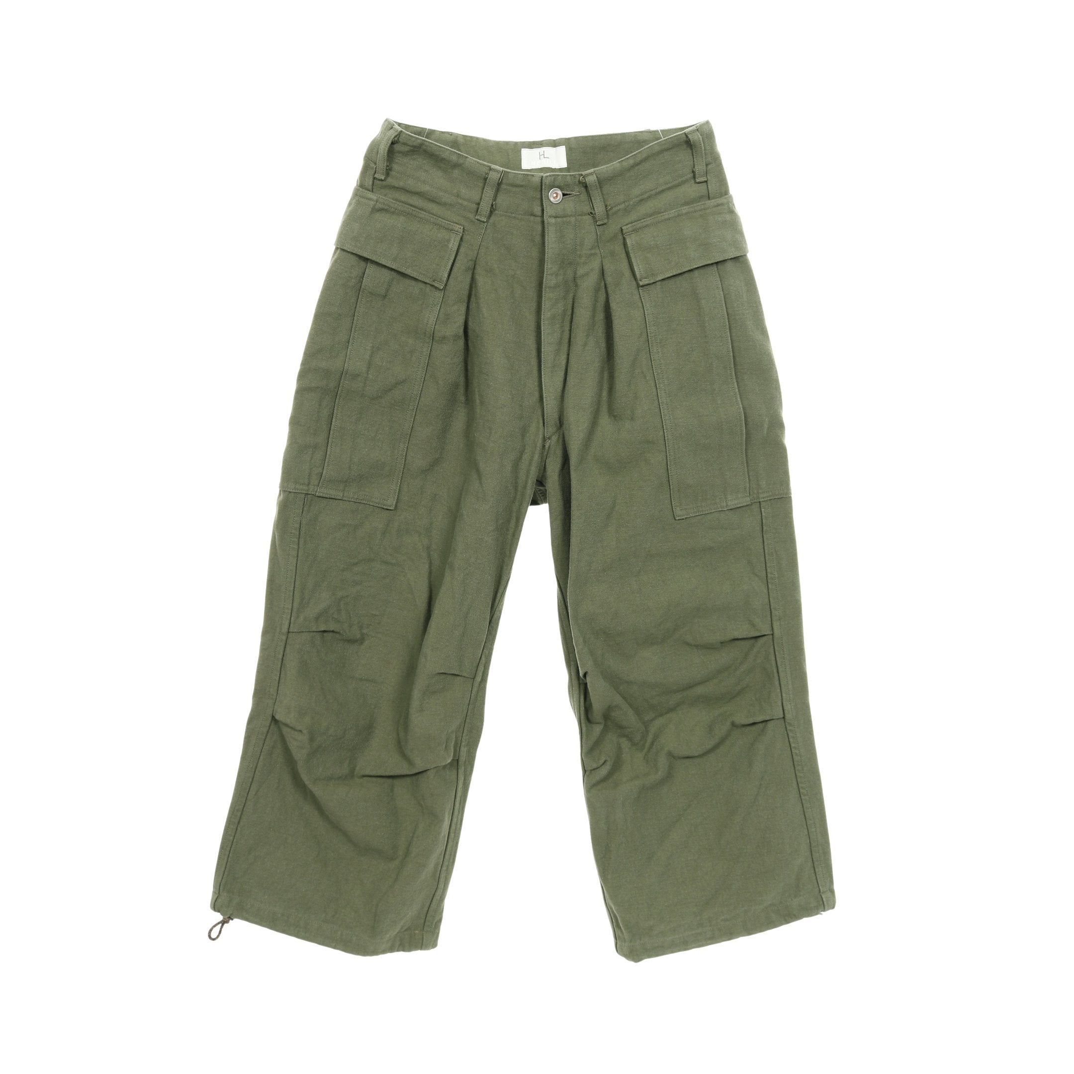HL DENIM CARGOPANTS デニム カーゴパンツ コットン カーキグリーン