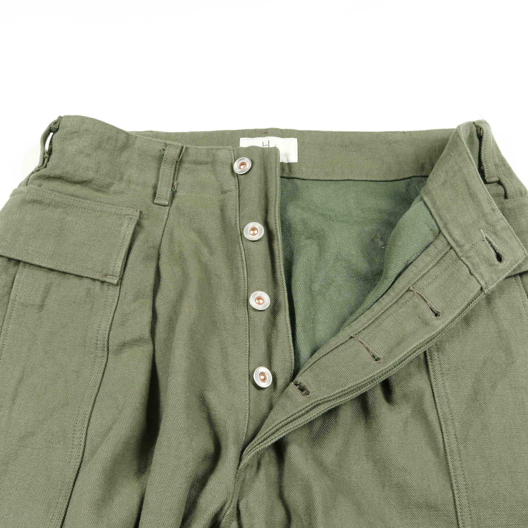 HL DENIM CARGOPANTS デニム カーゴパンツ コットン カーキグリーン