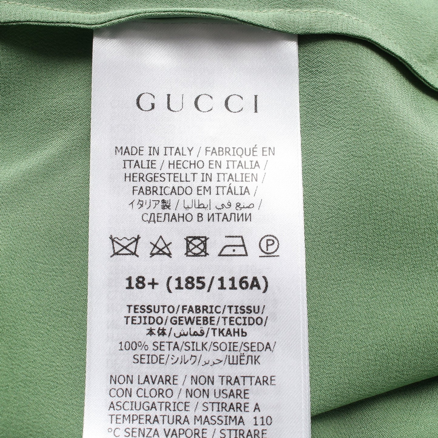 シャツ 長袖 シルク グリーン グッチ トップス GUCCI