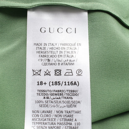 シャツ 長袖 シルク グリーン グッチ トップス GUCCI
