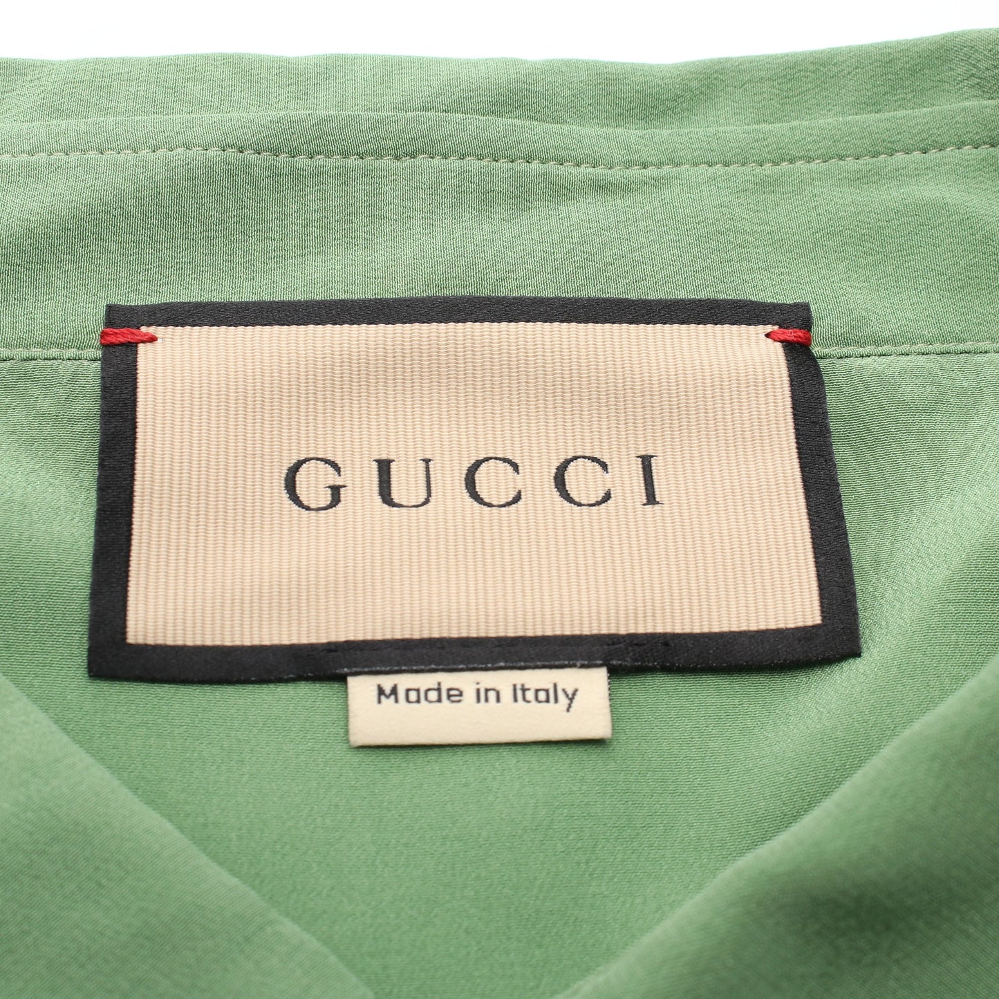 シャツ 長袖 シルク グリーン グッチ トップス GUCCI