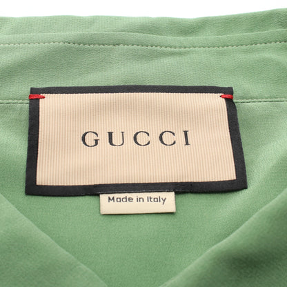 シャツ 長袖 シルク グリーン グッチ トップス GUCCI