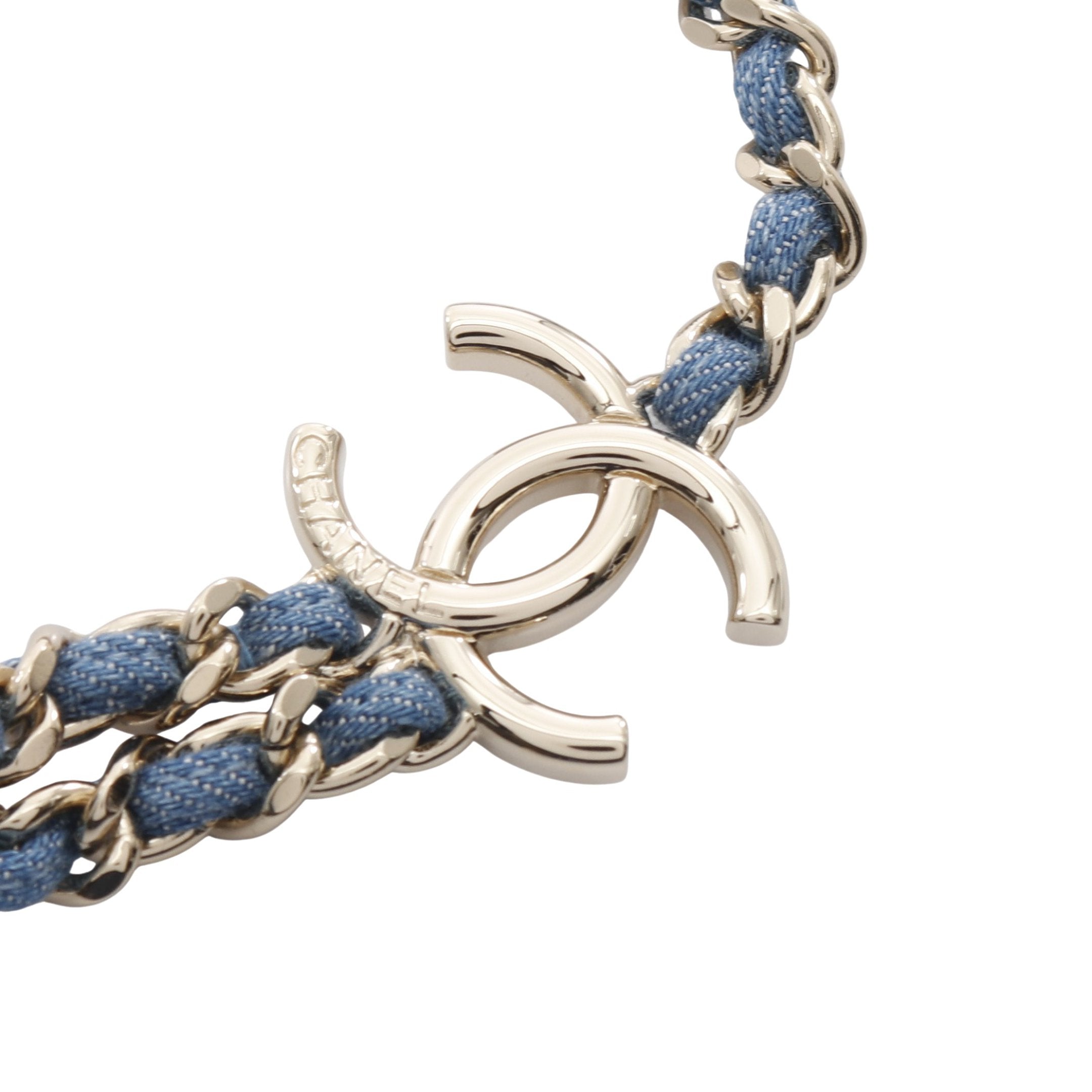 ココマーク チェーン ベルト デニム GP ライトブルー ゴールド金具