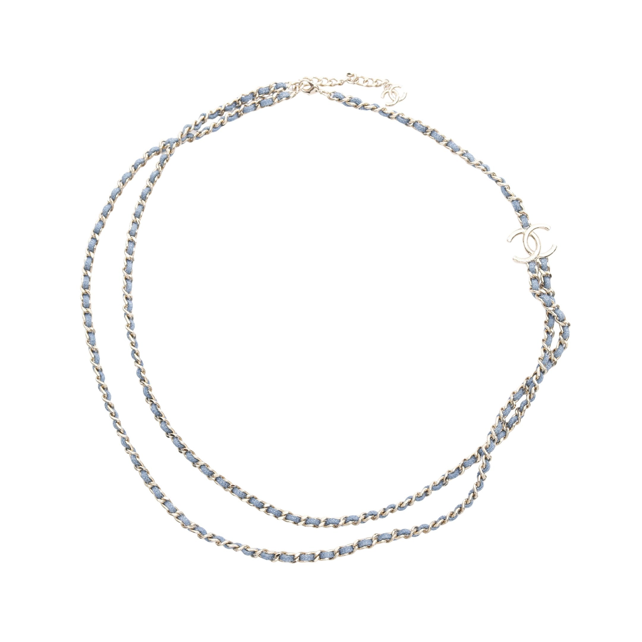 ココマーク チェーン ベルト デニム GP ライトブルー ゴールド金具