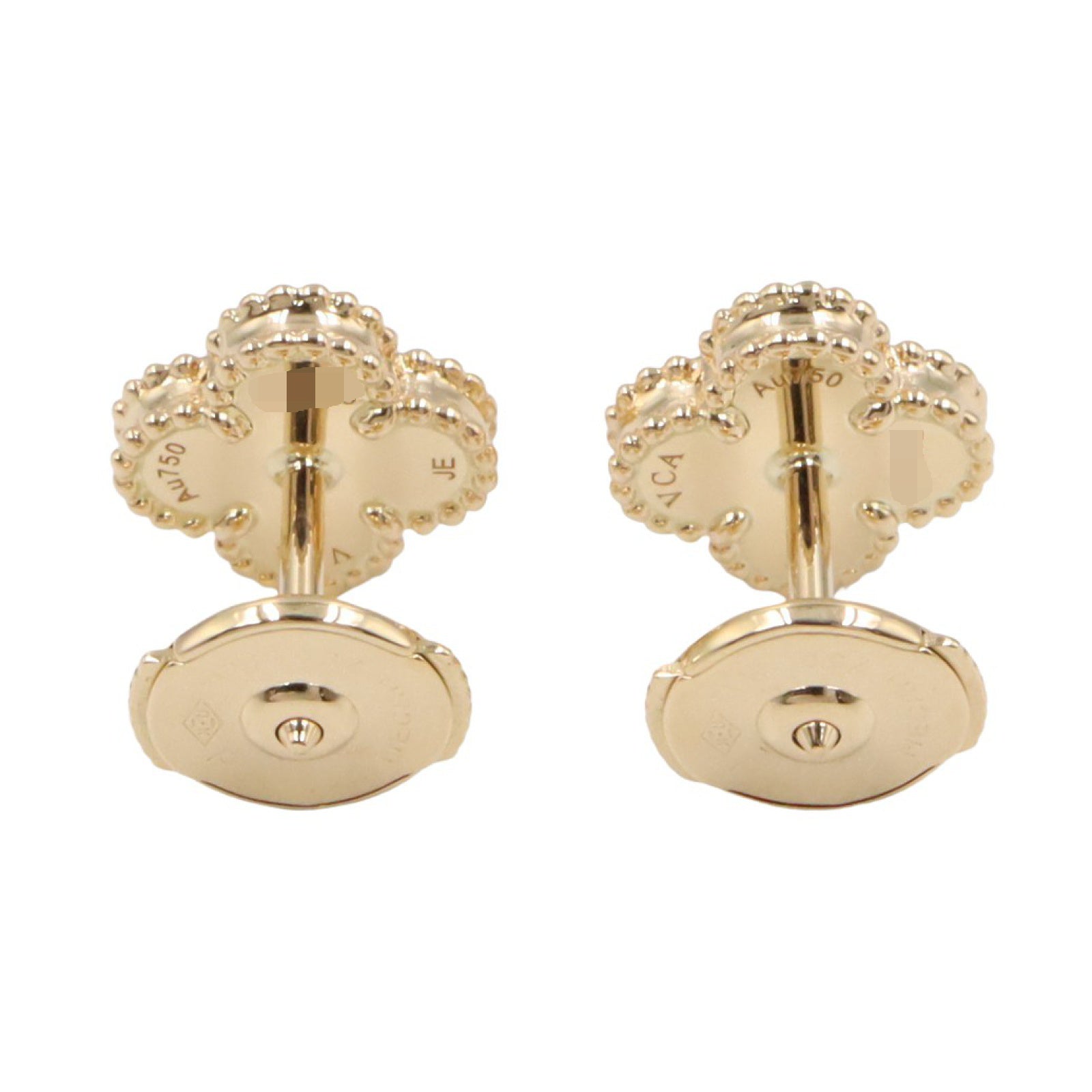 K18 クローバーピアス オーダーメイド アルハンブラお好きな方に 楽天市場】クローバーモチーフ 白蝶貝ピアス K18 計1.4g ホワイト