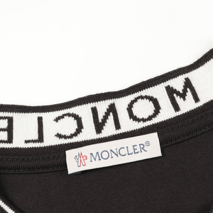 ネックラインロゴ Tシャツ クルーネック コットン ブラック モンクレール トップス MONCLER
