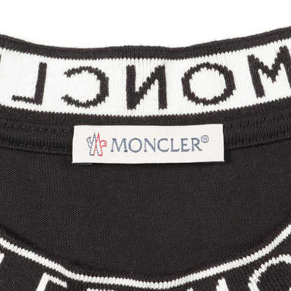 ネックラインロゴ Tシャツ クルーネック コットン ブラック モンクレール トップス MONCLER