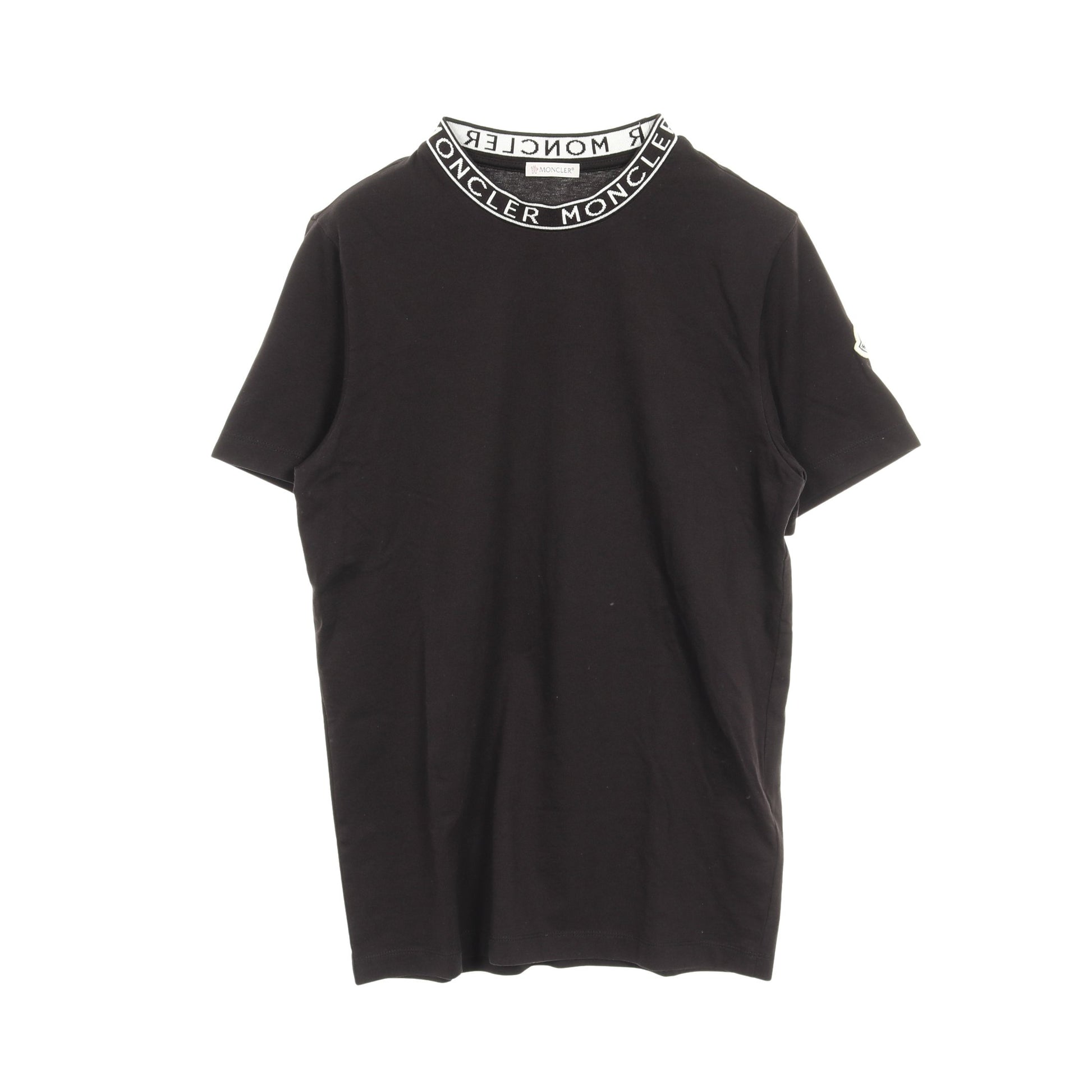 ネックラインロゴ Tシャツ クルーネック コットン ブラック モンクレール トップス MONCLER