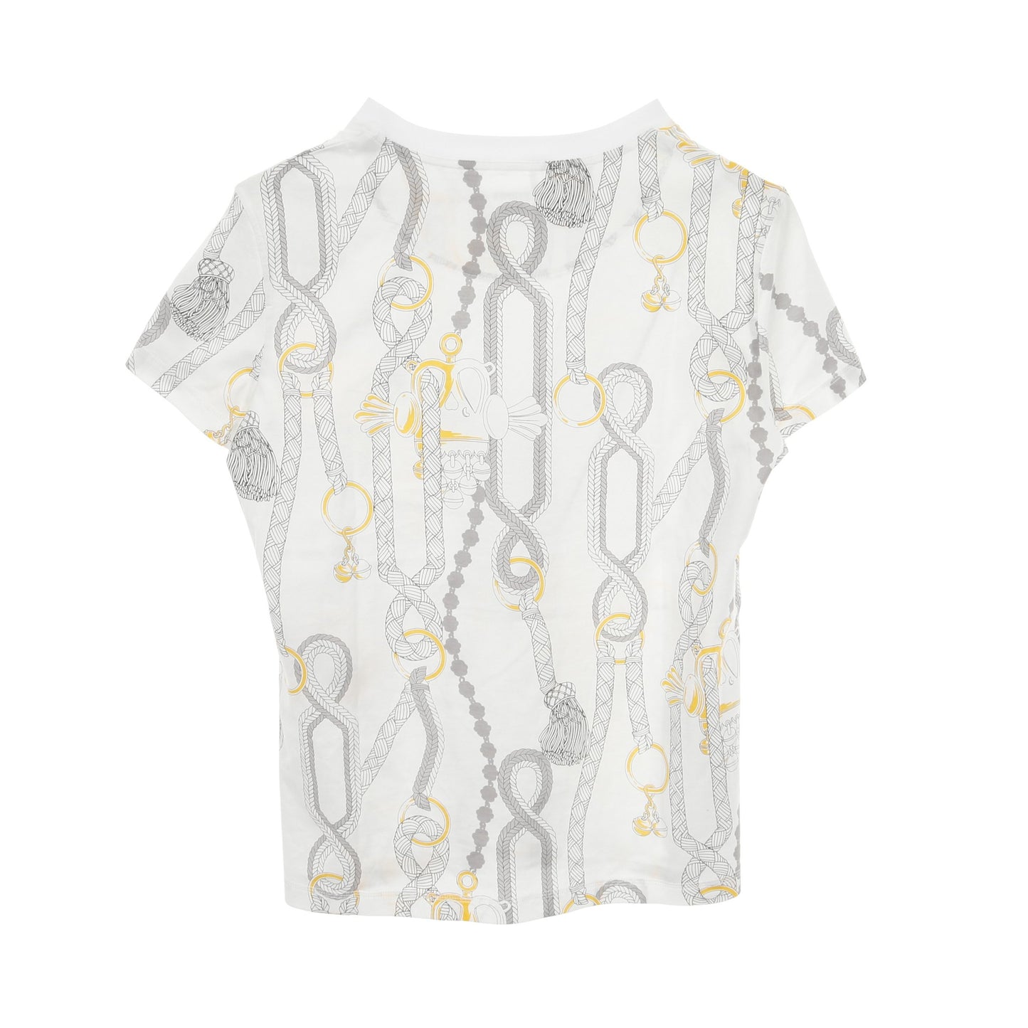 パルフロワリミックス Tシャツ コットン ホワイト グレー イエロー エルメス トップス HERMES