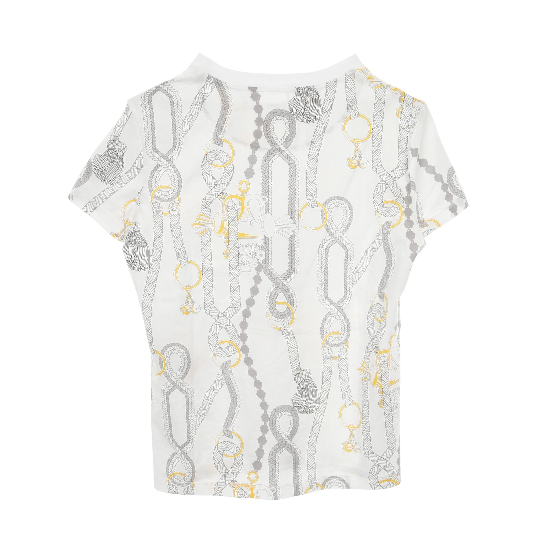 パルフロワリミックス Tシャツ コットン ホワイト グレー イエロー エルメス トップス HERMES