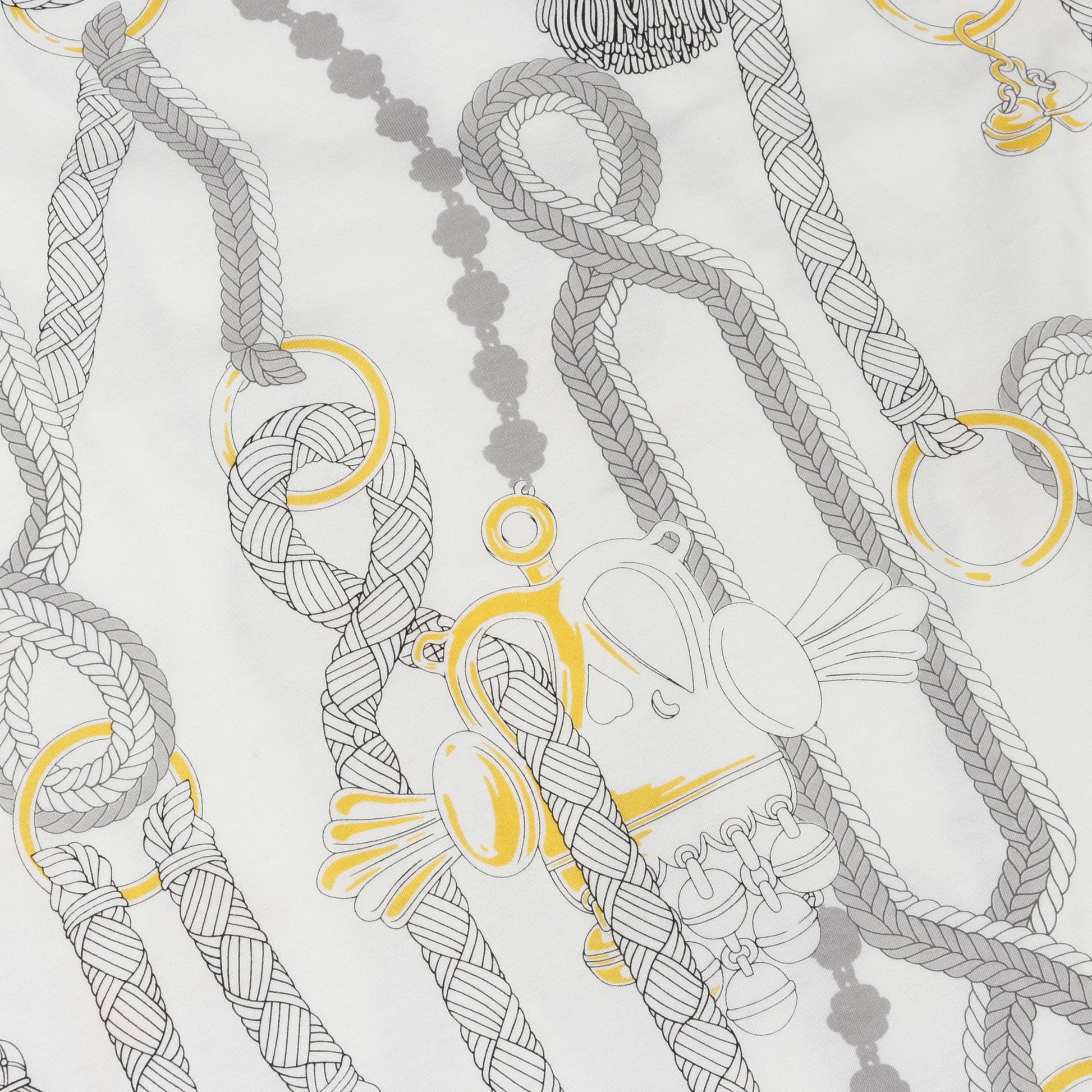 パルフロワリミックス Tシャツ コットン ホワイト グレー イエロー エルメス トップス HERMES