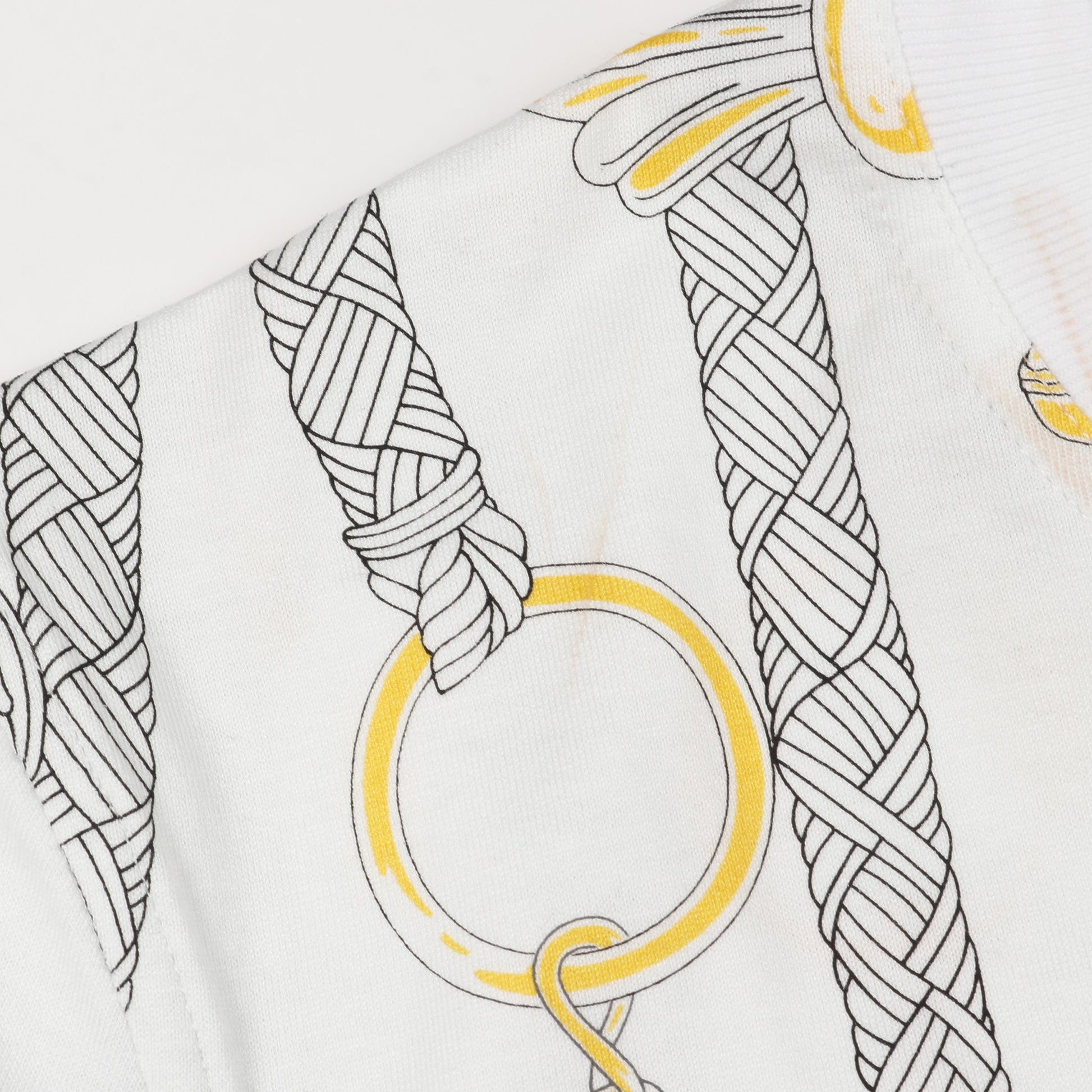 パルフロワリミックス Tシャツ コットン ホワイト グレー イエロー エルメス トップス HERMES