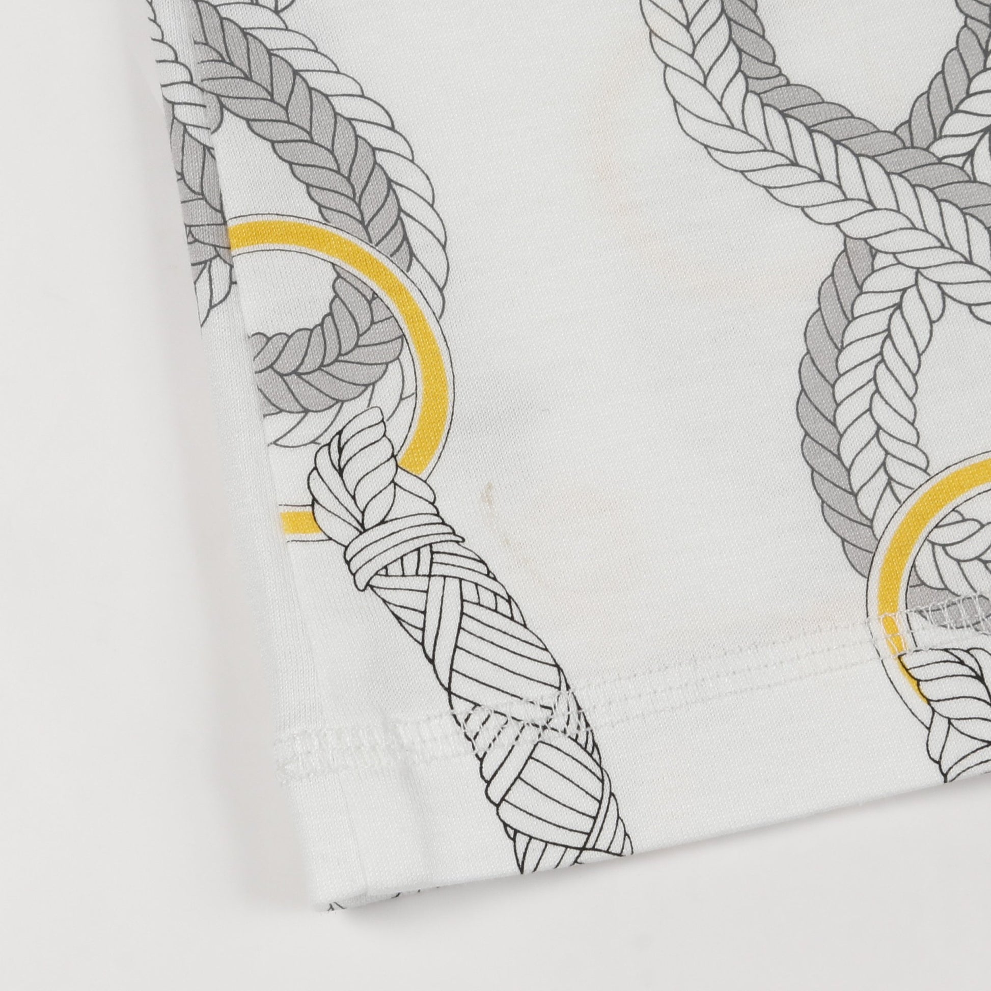 パルフロワリミックス Tシャツ コットン ホワイト グレー イエロー エルメス トップス HERMES