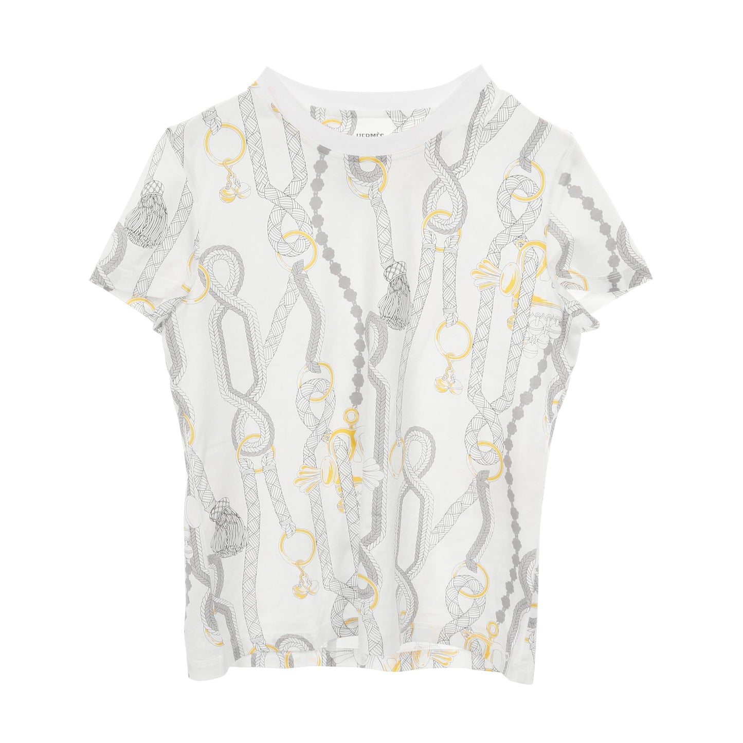 パルフロワリミックス Tシャツ コットン ホワイト グレー イエロー エルメス トップス HERMES