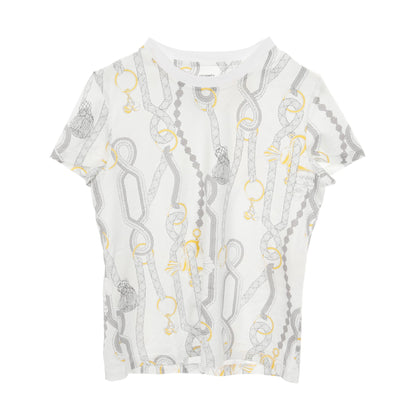 パルフロワリミックス Tシャツ コットン ホワイト グレー イエロー エルメス トップス HERMES
