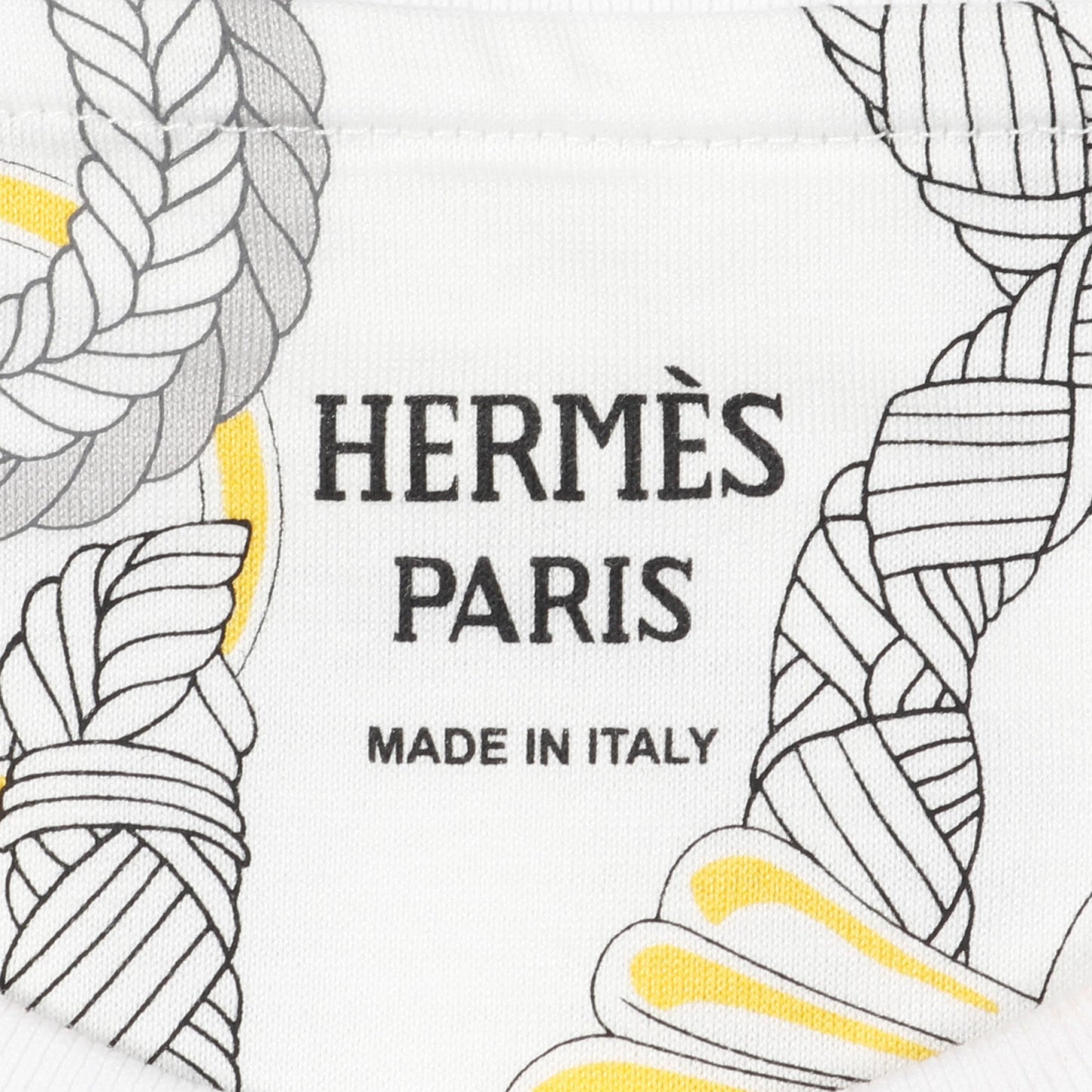パルフロワリミックス Tシャツ コットン ホワイト グレー イエロー エルメス トップス HERMES