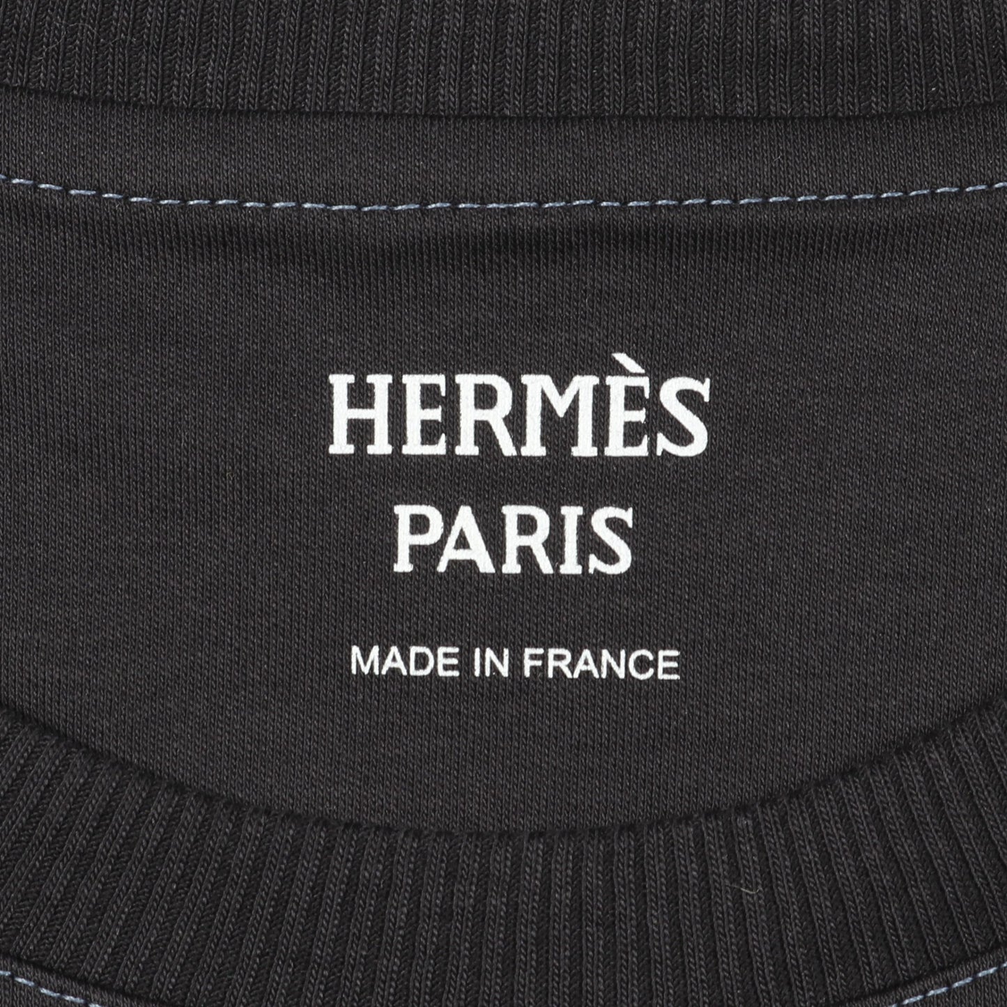 Candy Libris Tシャツ クルーネック 半袖 ラグランスリーブ コットン ブラック エルメス トップス HERMES