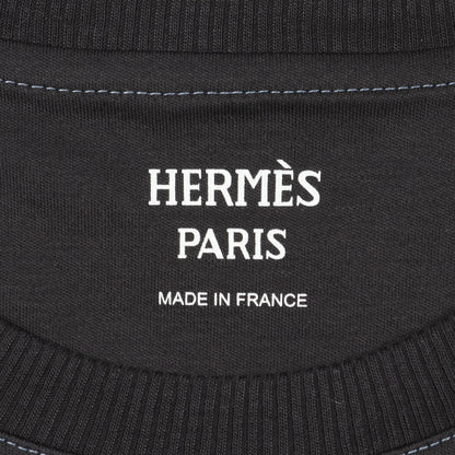 Candy Libris Tシャツ クルーネック 半袖 ラグランスリーブ コットン ブラック エルメス トップス HERMES