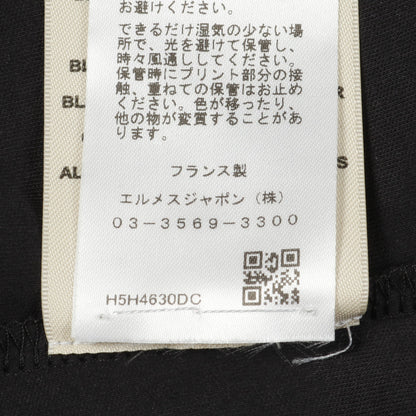 Candy Libris Tシャツ クルーネック 半袖 ラグランスリーブ コットン ブラック エルメス トップス HERMES