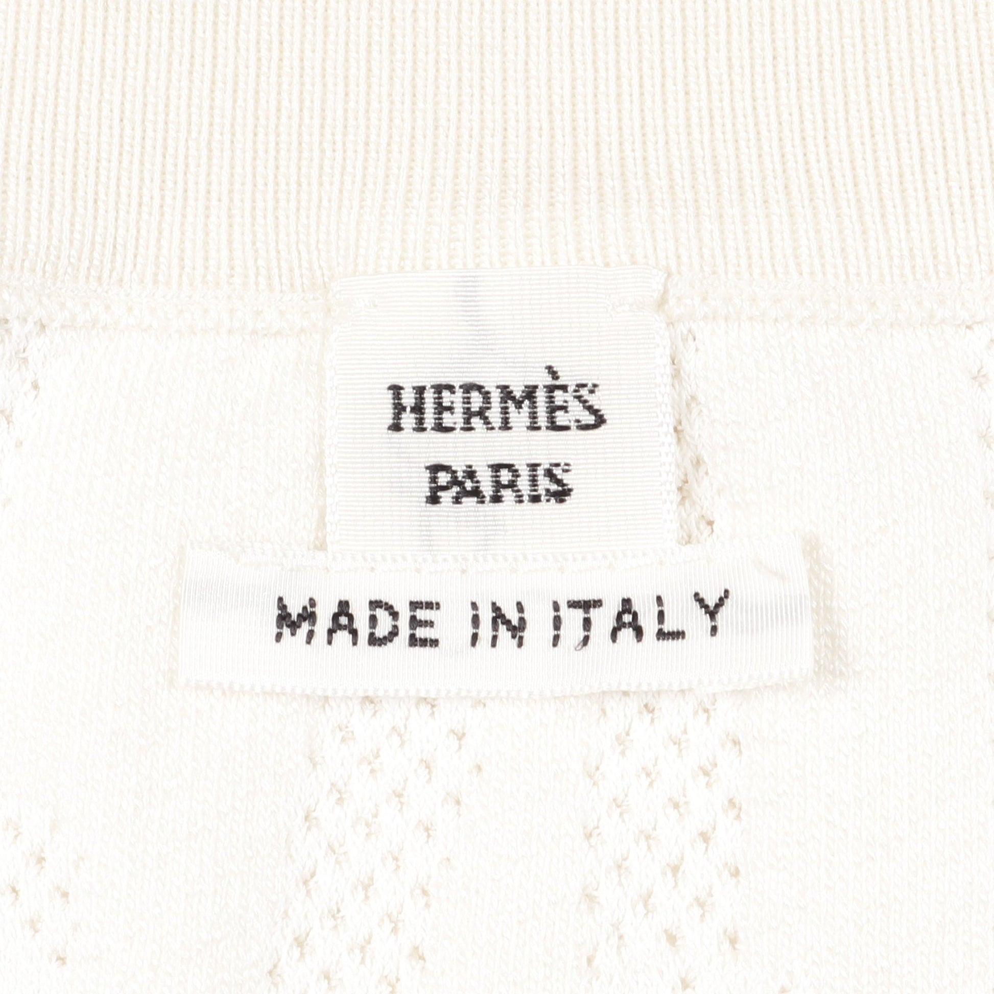 パルフロワリミックス カーディガン レーヨン シルク コットン オフホワイト ジップアップ エルメス トップス HERMES