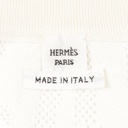 パルフロワリミックス カーディガン レーヨン シルク コットン オフホワイト ジップアップ エルメス トップス HERMES