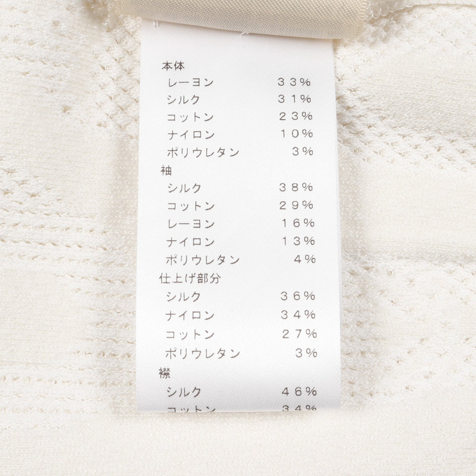 パルフロワリミックス カーディガン レーヨン シルク コットン オフホワイト ジップアップ エルメス トップス HERMES
