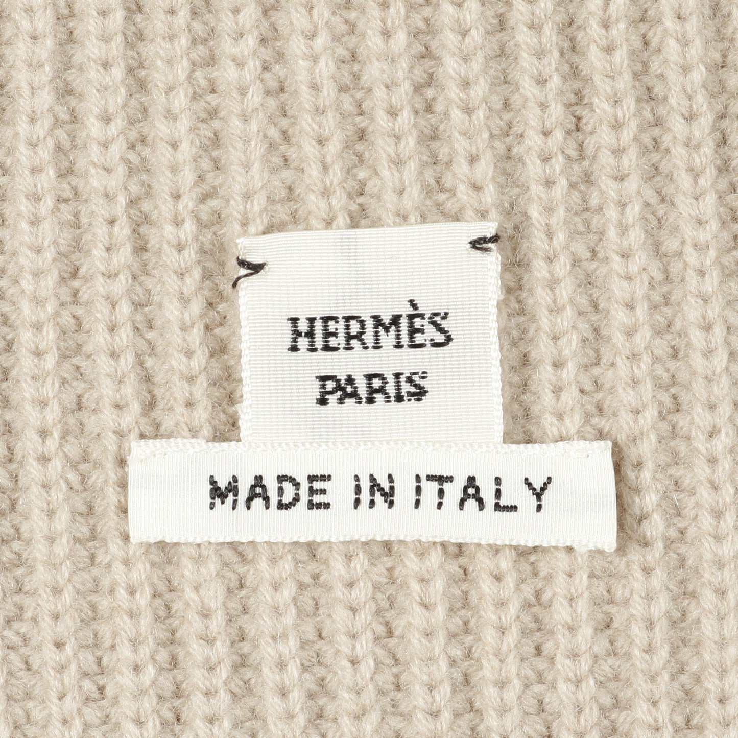 ツイルレーヌ Figure Artistique ニット ハイネック ウール カシミヤ シルク ベージュ マルチカラー スカーフ切替 エルメス トップス HERMES