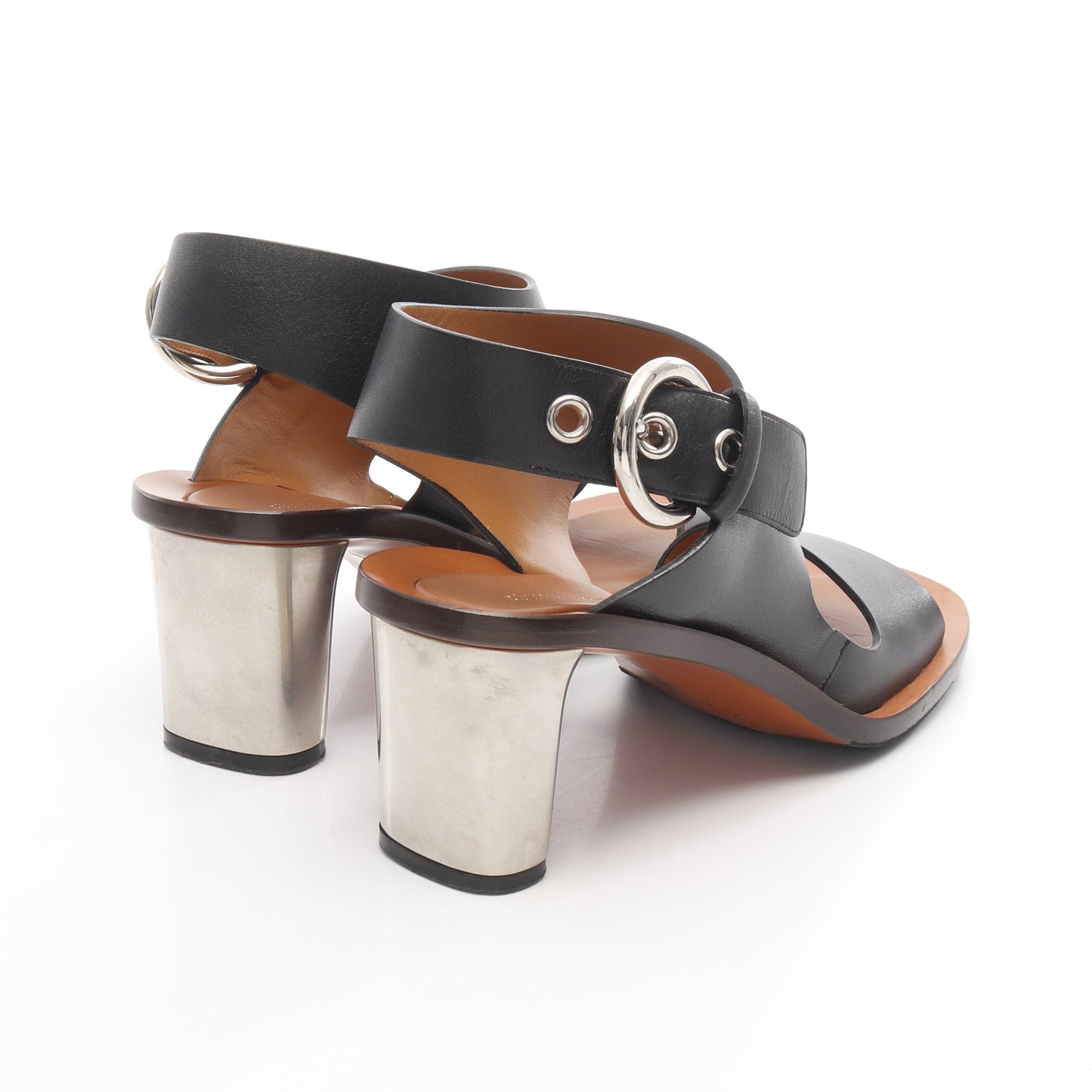 BAMBAM サンダル レザー ブラック ブラウン メタルヒール