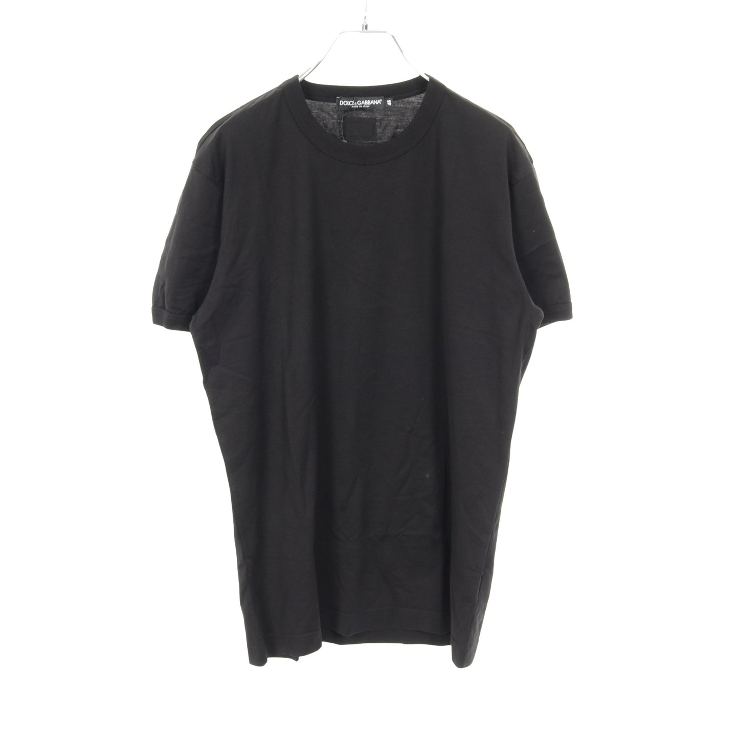 Tシャツ クルーネック 半袖 コットン ブラック ドルチェアンドガッバーナ トップス DOLCE&GABBANA