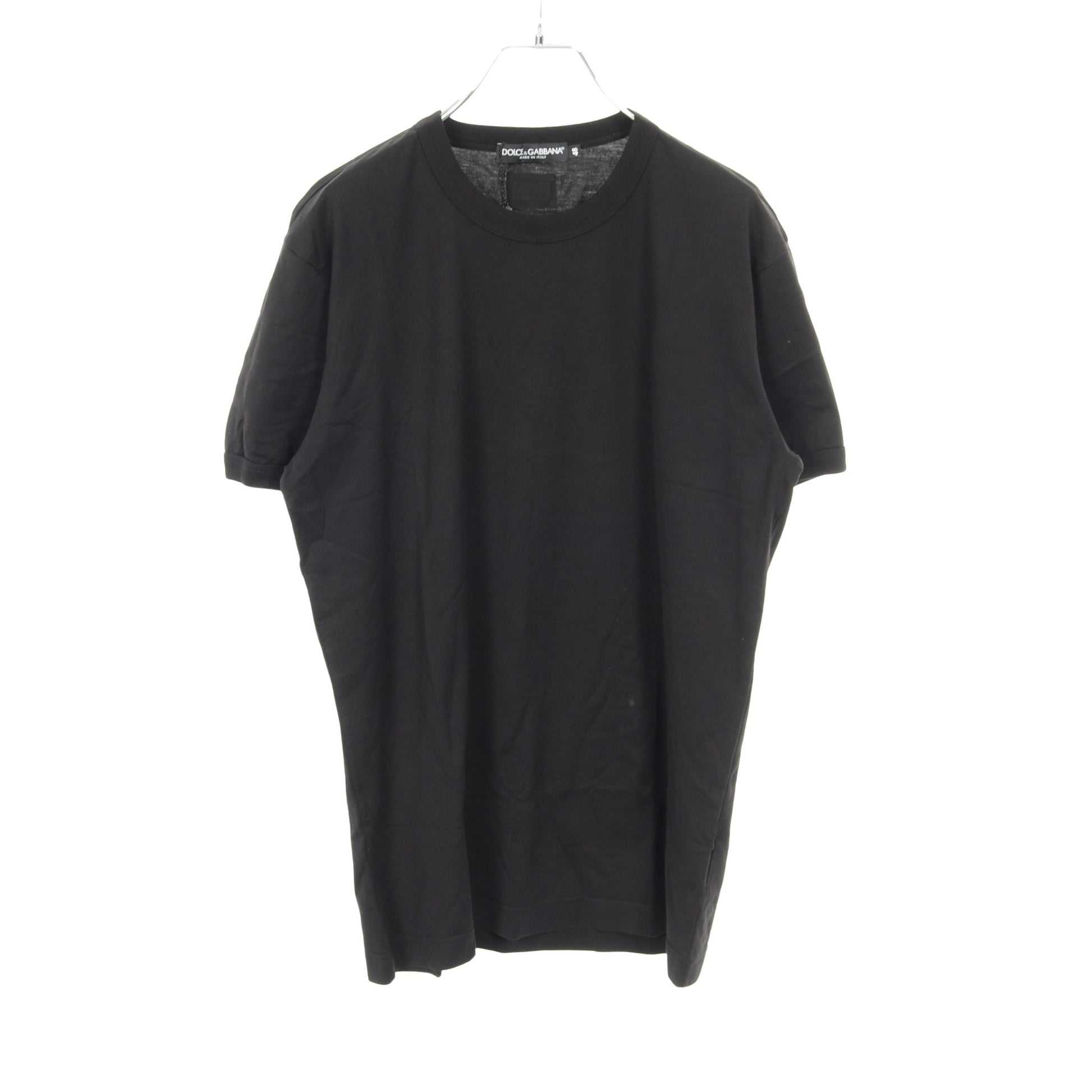 Tシャツ クルーネック 半袖 コットン ブラック ドルチェアンドガッバーナ トップス DOLCE&GABBANA
