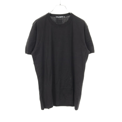 Tシャツ クルーネック 半袖 コットン ブラック ドルチェアンドガッバーナ トップス DOLCE&GABBANA