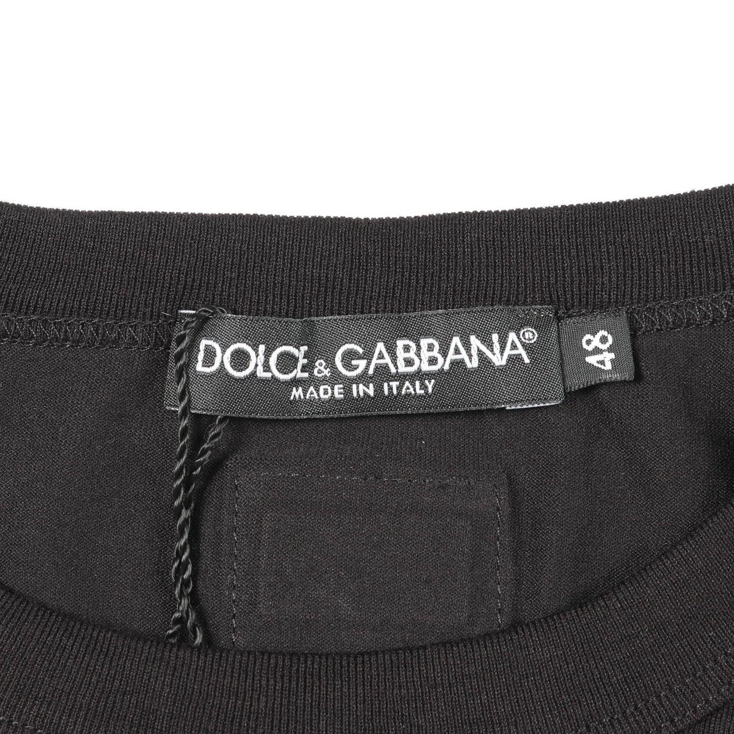 Tシャツ クルーネック 半袖 コットン ブラック ドルチェアンドガッバーナ トップス DOLCE&GABBANA