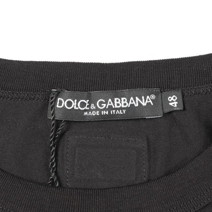 Tシャツ クルーネック 半袖 コットン ブラック ドルチェアンドガッバーナ トップス DOLCE&GABBANA
