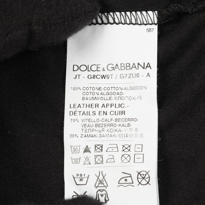 Tシャツ クルーネック 半袖 コットン ブラック ドルチェアンドガッバーナ トップス DOLCE&GABBANA