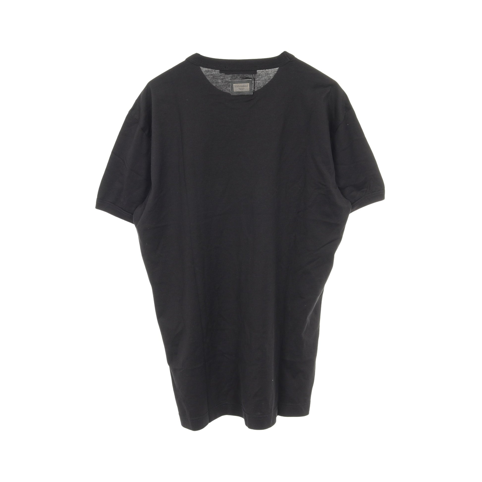 Tシャツ クルーネック 半袖 コットン ブラック ドルチェアンドガッバーナ トップス DOLCE&GABBANA