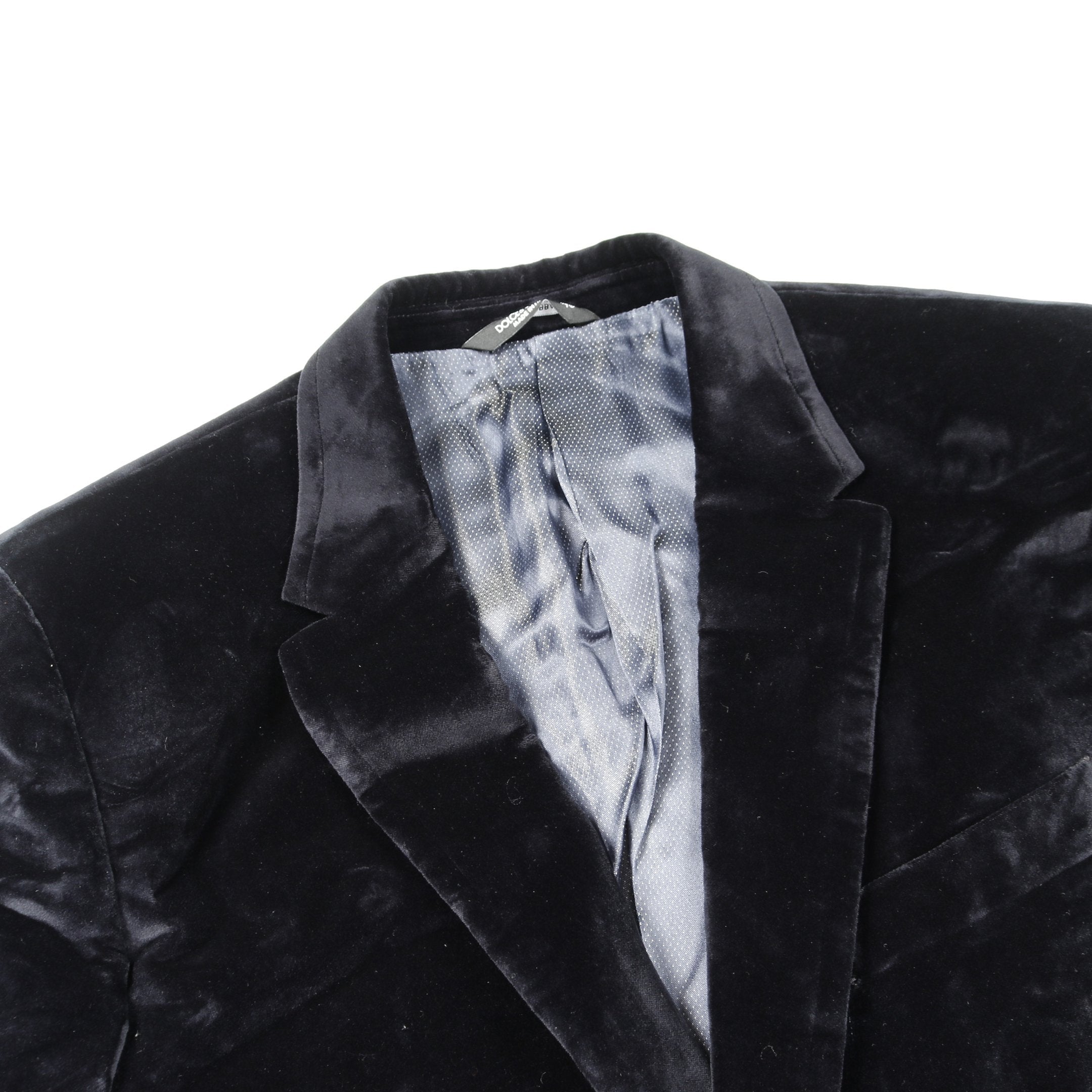 ベロア テーラードジャケット コットン ネイビー ドルチェアンド