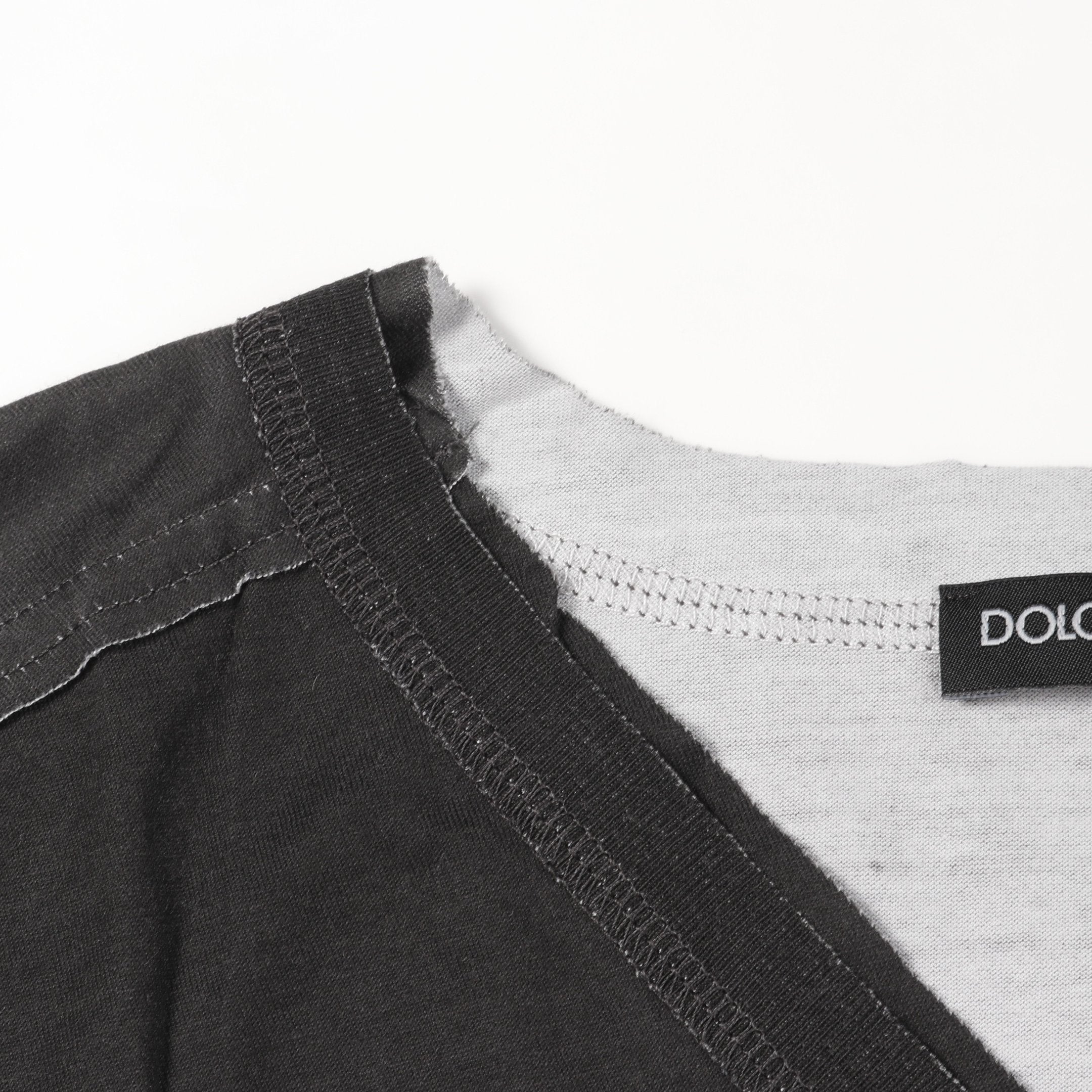 Tシャツ Vネック 半袖 コットン ブラック ドルチェアンドガッバーナ