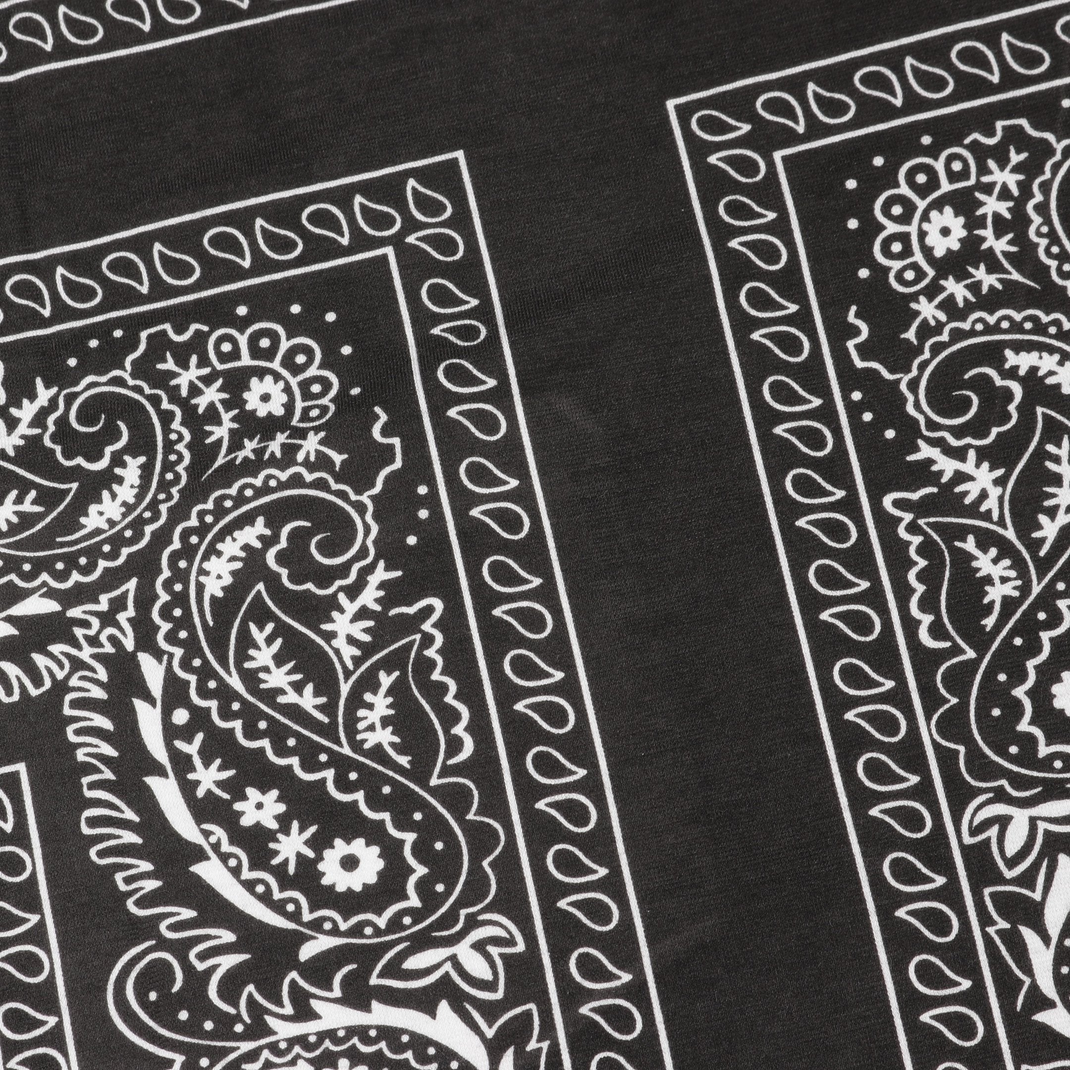 Tシャツ クルーネック 半袖 バンダナ コットン ブラック Tシャツ クルーネック 半袖 バンダナ コットン ブラック