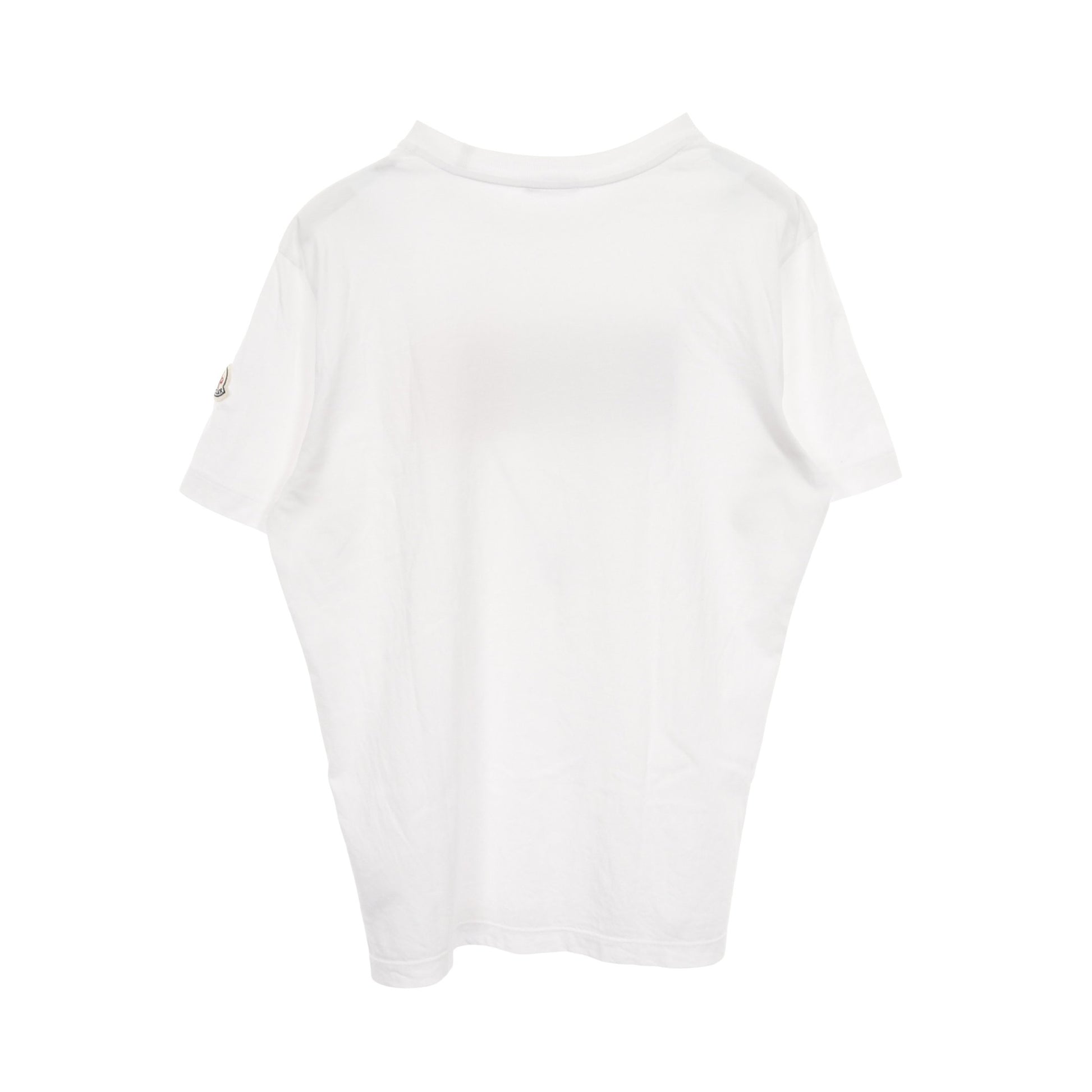 ロゴ Tシャツ クルーネック トリコロールモチーフ コットン ホワイト レッド ネイビー モンクレール トップス MONCLER