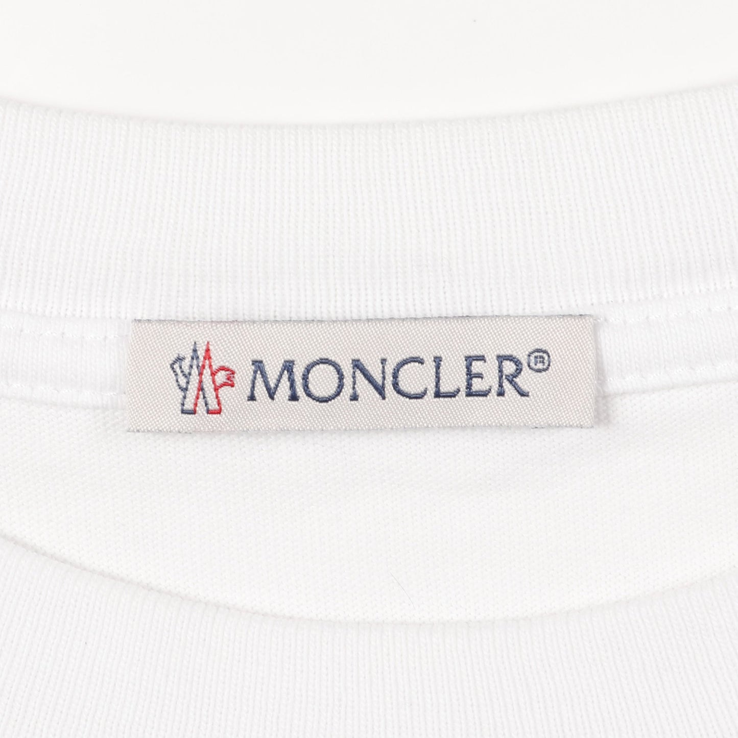 ロゴ Tシャツ クルーネック トリコロールモチーフ コットン ホワイト レッド ネイビー モンクレール トップス MONCLER