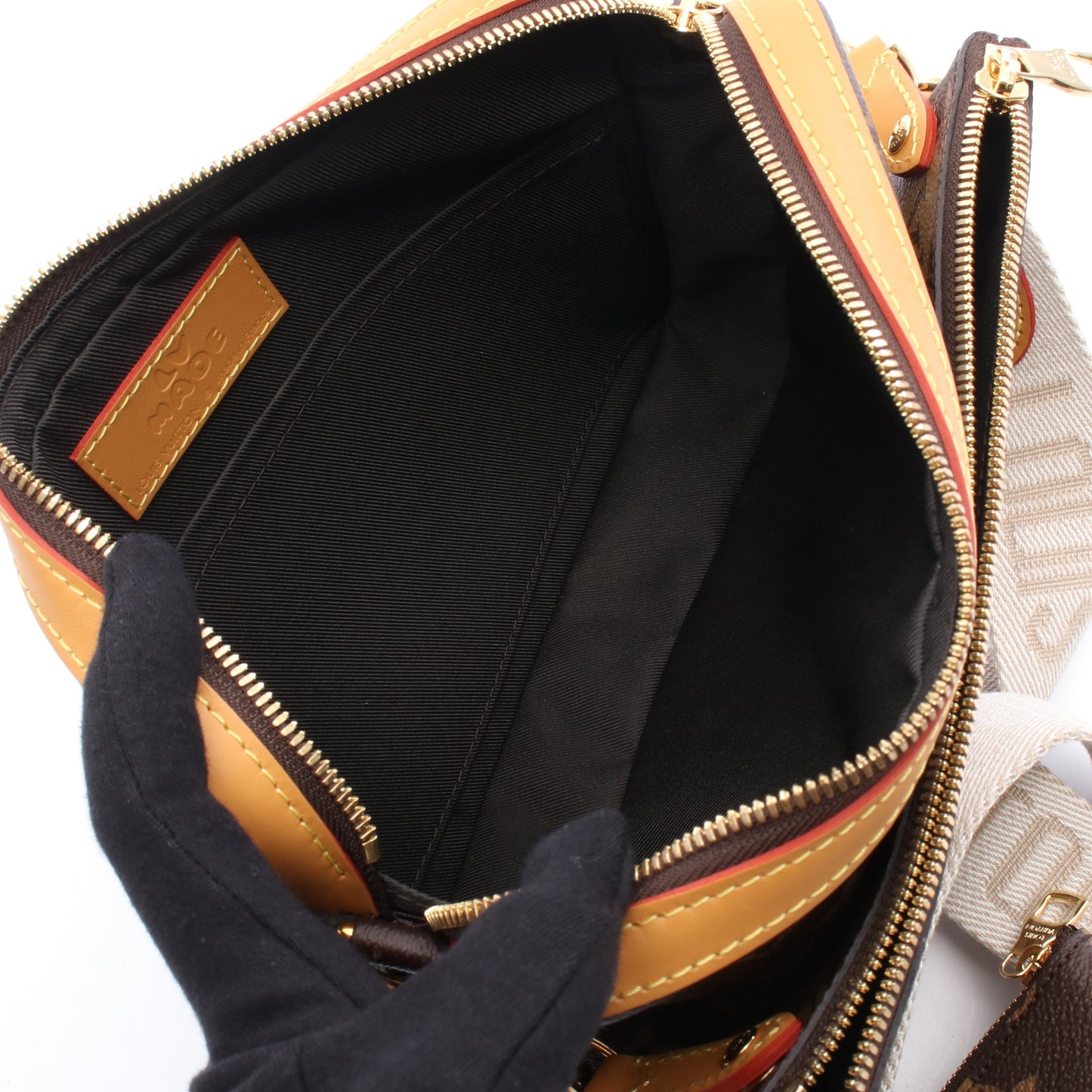 LOUIS VUITTON × NIGO トリオ メッセンジャー モノグラムストライプ LVスクエアード ショルダーバッグ PVC レザー ブラウン ルイヴィトン バッグ LOUIS VUITTON