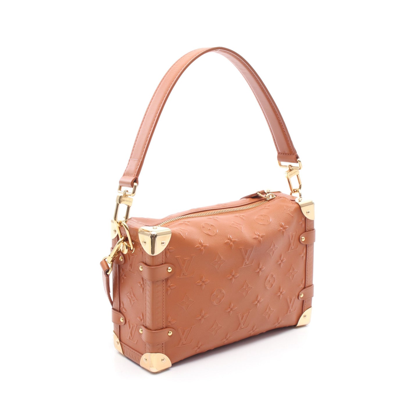 サイドトランクPM モノグラム タン ハンドバッグ レザー ブラウン 2WAY ルイヴィトン バッグ LOUIS VUITTON