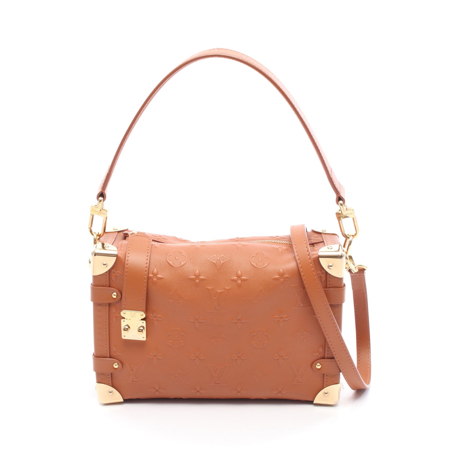 サイドトランクPM モノグラム タン ハンドバッグ レザー ブラウン 2WAY ルイヴィトン バッグ LOUIS VUITTON