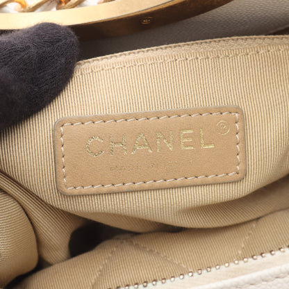 マトラッセ チェーンショルダーバッグ キャビアスキン ホワイト ゴールド金具 2WAY バッグ CHANEL