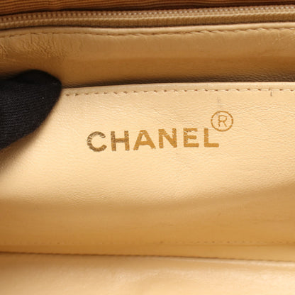 マトラッセ ダイアナフラップ チェーンショルダーバッグ ラムスキン ベージュ ゴールド金具 シャネル バッグ CHANEL