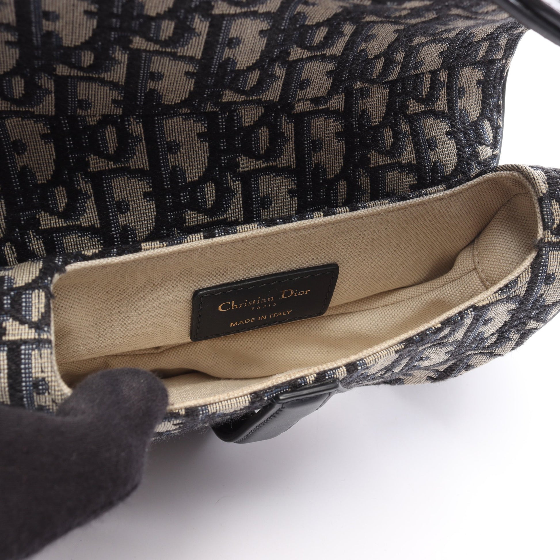 SADDLE サドル ミニ オブリーク ハンドバッグ キャンバス レザー ベージュ ブルー ブラック 2WAY クリスチャンディオール バッグ Christian Dior